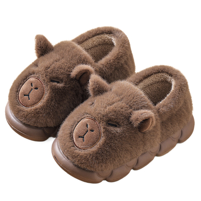 可爱卡皮巴拉儿童棉拖鞋男童冬季
