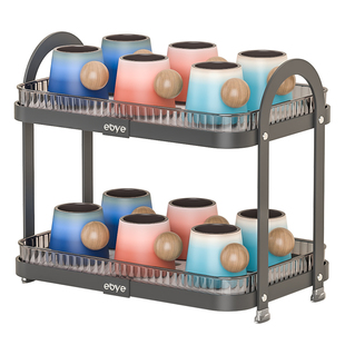 杯子置物架收纳高档客厅桌面放杯架高级感轻奢办公室家用沥水架