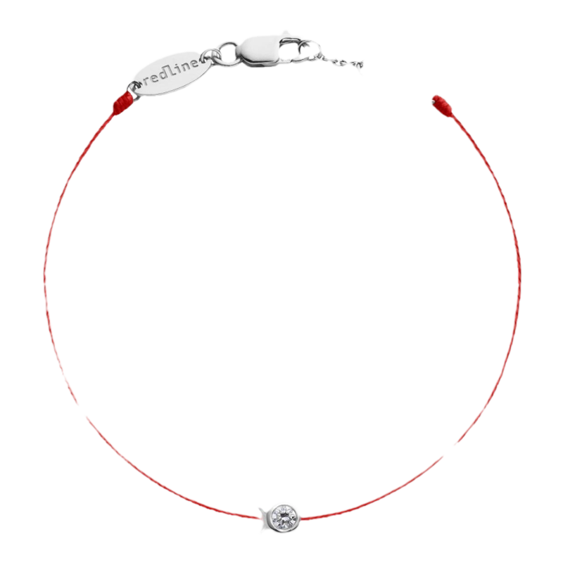 Redline/红绳女士Mini Pure系列18K白金鱼形镶嵌0.05克拉钻石手链