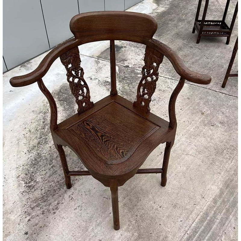 红木家具鸡翅木阳台情人椅三件套组合中式全实木仿古休闲圈椅两人