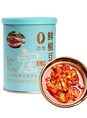 寇大香鲜椒红油豆瓣酱330g罐装