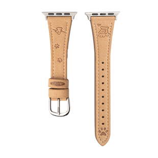 匠戴适用苹果S10手表带applewatch9表带iwatch11小众高级S9可爱翻毛真皮S8夏季时尚8新款10女款S7智能7卡通3