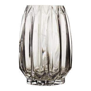 简约竖棱玻璃花瓶创意彩色透明百合花器客厅大号水养插花花瓶摆件