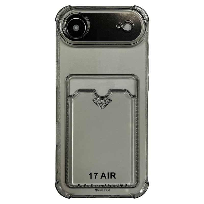 Airbag shockproof card holder transparent soft case适用iPhone 11 12 13 14 15 16 plus 17 pro max XR
