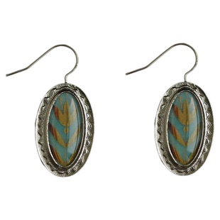 Vintage古着Bohemian style enamel green复古耳环