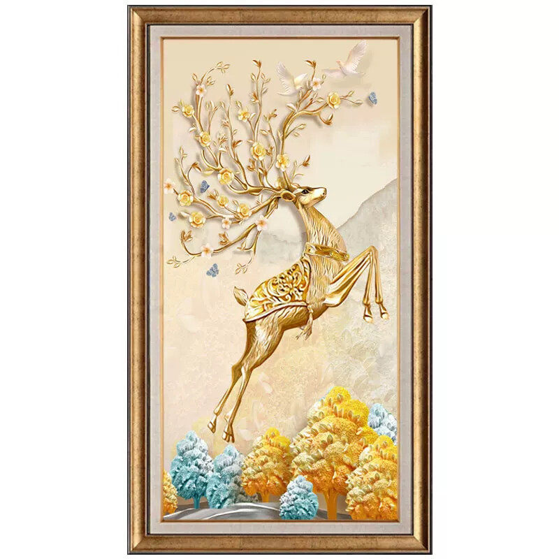 玄关装饰画欧美式竖版油画正品过道正对门挂画楼梯入户走廊墙壁画