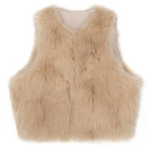 皮草马甲女短款韩版仿狐狸毛2025秋冬新款兔毛马夹毛毛背心坎肩厚