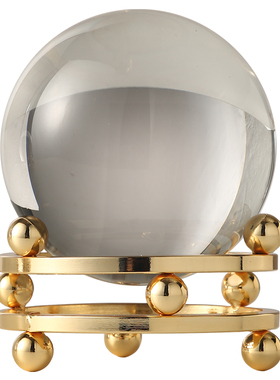 轻奢高档水晶球金属装饰品摆件