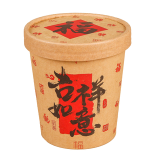 加厚牛皮纸粥桶汤桶一次性腊八粥纸杯烤梨糖水红豆沙银耳羹打包盒