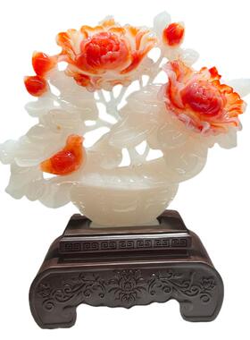 一揽富贵仿天然玉石客厅电视柜玄关商铺乔迁送礼高档轻奢装饰摆件