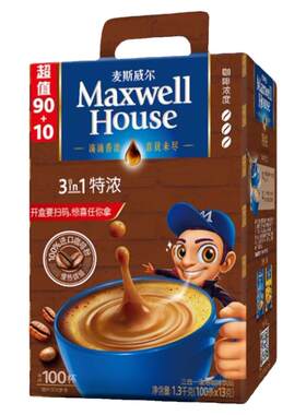 麦斯威尔特浓咖啡100条多赠品