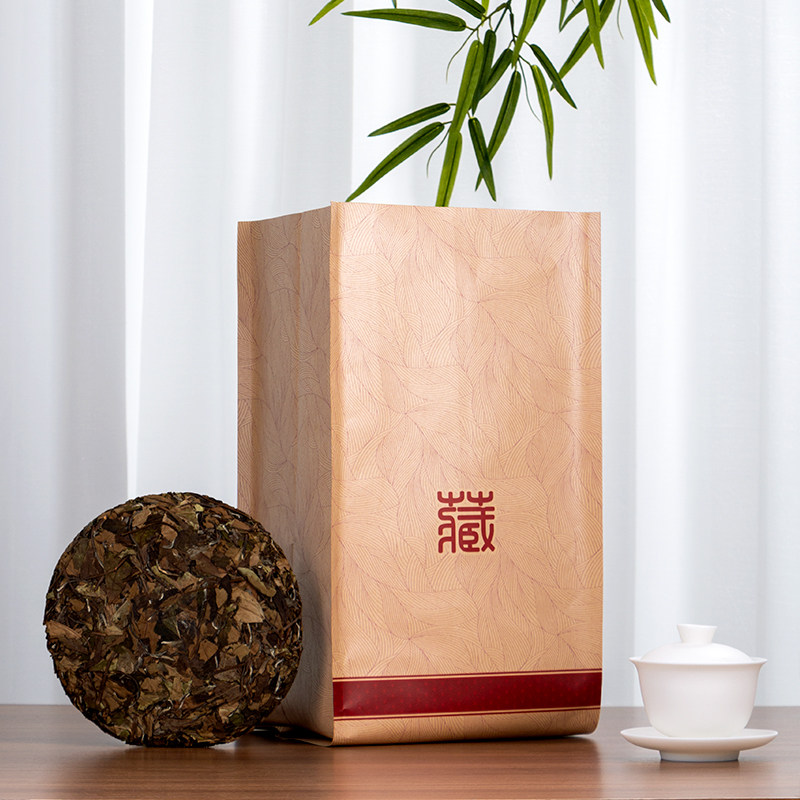 云南普洱七子饼牛皮纸袋纯铝膜散装茶叶袋加厚桶装防潮茶饼自立袋