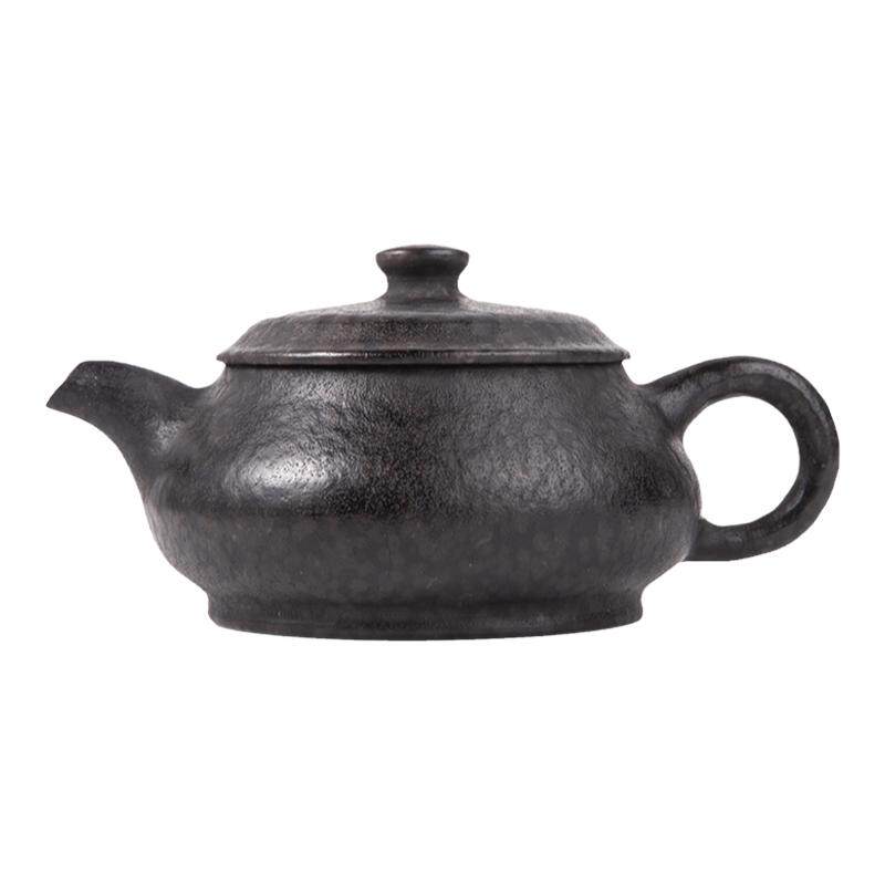 安化冰碛岩 天然纯手工整石雕中式复古泡茶壶 功夫茶具 明炉壶