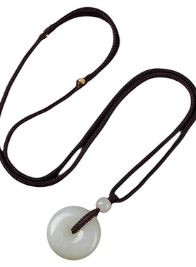 真品和田玉平安扣吊坠一对