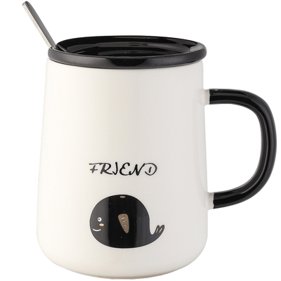 马克杯带盖陶瓷杯子家用喝水杯女新款2024男办公室高颜值咖啡杯