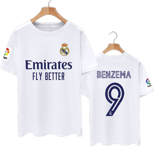 皇马新款队服20/21赛季球衣服短袖t恤衫男女本泽马拉莫斯半袖纯棉