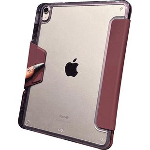 紫色气囊适用苹果air5保护套带笔槽ipad10代搭扣硬壳2025pro11寸透明亚克力轻薄全包平板电脑壳9.7寸mini6/7