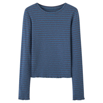 画风drawwind撞色条纹长袖T恤