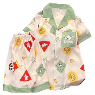 夏天情侣装睡衣冰丝短袖短裤薄款可爱中青少年可外穿家居服夏套装