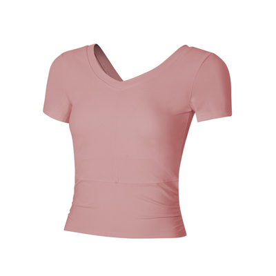 瑜伽服女上衣短袖套装速干裸感