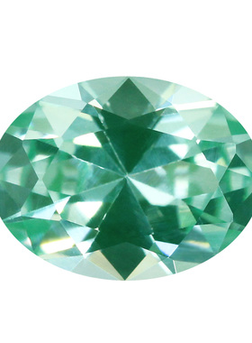 蛋形薄荷绿色浅绿色合成尖晶主石 137#绿尖晶戒面裸石椭圆形蜡镶