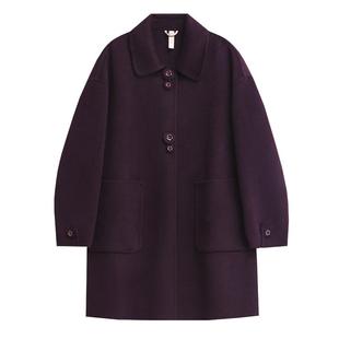 妈妈秋冬双面呢零羊绒大衣2025洋气宽松中老年人羊毛呢外套女大码