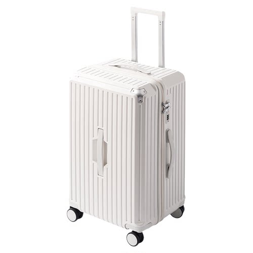 袋鼠行李箱纯pc材质双层拉链万向轮静音大容量拉杆旅行皮箱子24寸