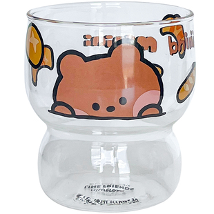 蛙里尼联名啤酒杯个人专用家用新款可爱玻璃杯新款果汁杯喝水杯子