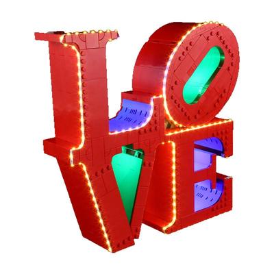 YEABRICKS LED灯饰适用乐高艺术系列31214LOVE雕塑积木灯光改装件