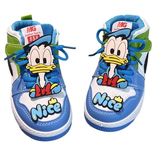 男童女童春秋款高帮板鞋2026新款小童女宝运动鞋春款小孩儿童鞋子