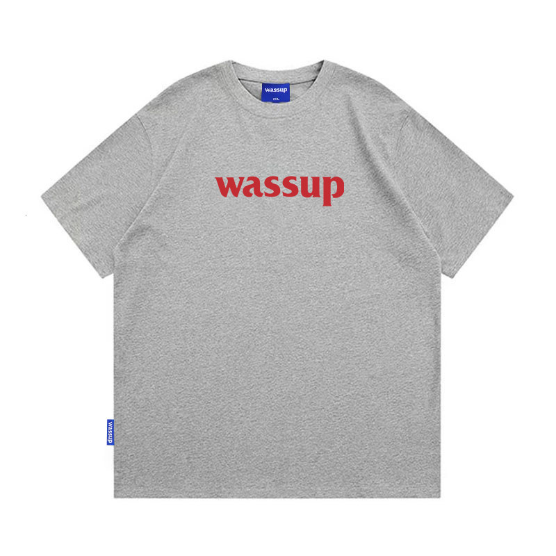 WASSUP潮牌基础款字母短袖T恤女