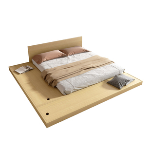 日式榻榻米落地矮床架子原木风民宿床现代简约儿童房踏踏米地台床