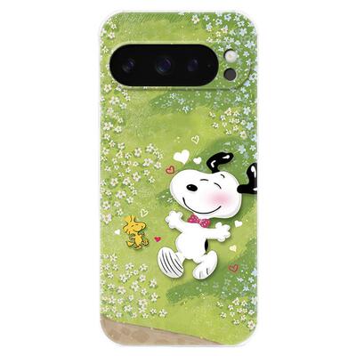 樱花史努比适用谷歌Pixel10手机壳9pro/8/7/6A可爱XL动漫卡通文艺女款气囊防摔软