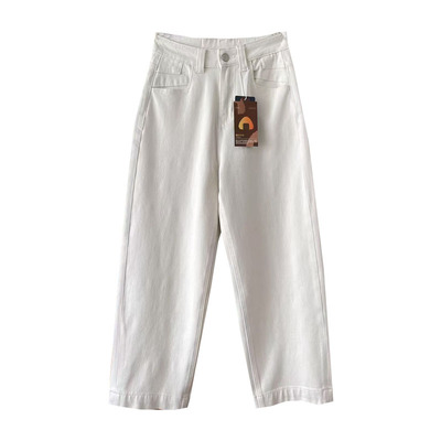 红标四面弹牛仔直筒裤九分阔腿裤