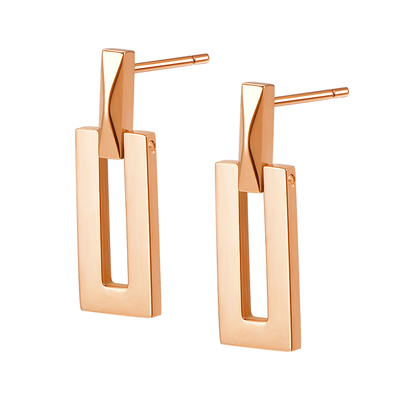 ins长方形钛钢女王高级大气耳环