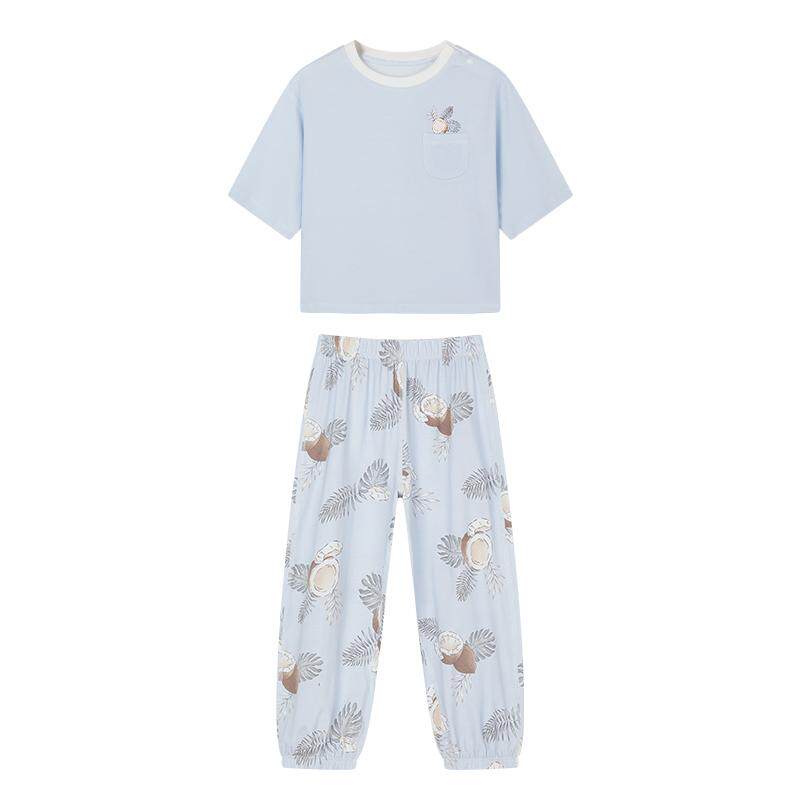 ibaby×outlast太空舱恒温短袖长裤儿童套装家居服夏薄款睡衣睡裤
