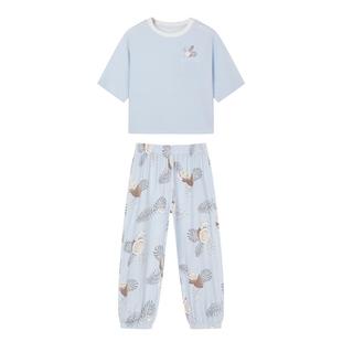 ibaby×outlast太空舱恒温短袖长裤儿童套装家居服夏薄款睡衣睡裤