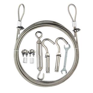 晾衣绳绳子钢丝绳不锈钢加粗防滑包塑56-8毫米楼顶栏杆室外晒被绳