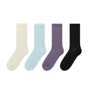 【董生活同款】上森桑蚕丝镂空网眼中筒袜子春夏季薄款女士堆堆袜