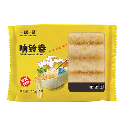 一稞一豆响铃卷油炸豆皮火锅菜品食材特惠装港式三秒豆皮卷炸腐竹