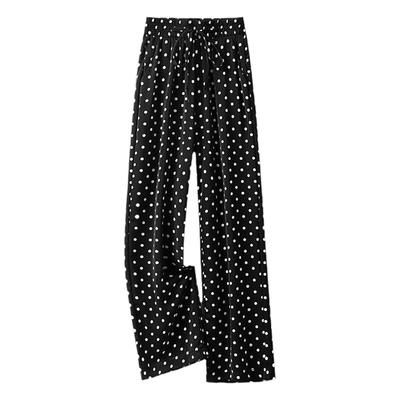 高腰波点夏季新款大码阔腿裤子