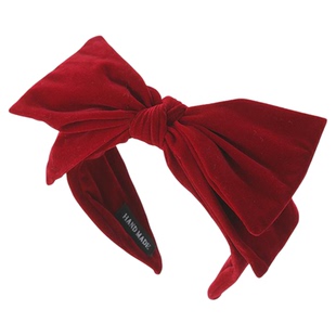 落难公主发箍红色大蝴蝶结头饰头箍秋冬丝绒日常外戴发卡新年发饰