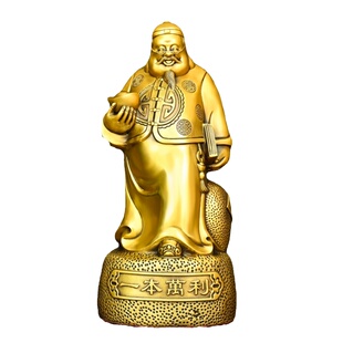 钱掌柜铜财主钱老板一本万利摆件地主客厅店铺办公室收银台装饰