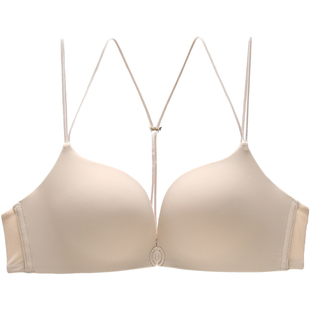 六只兔子前扣美背内衣女小胸聚拢显大胸罩无钢圈收副乳无痕文胸