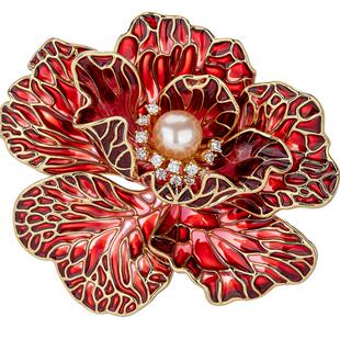 牡丹胸花女别针胸针高级感轻奢精致时尚奢华气质2026新款旗袍配饰