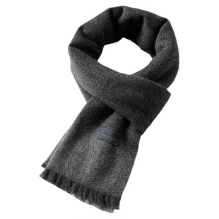 玖慕100%纯山羊绒围巾男士秋冬季红色保暖围脖送爸爸男生新年礼物