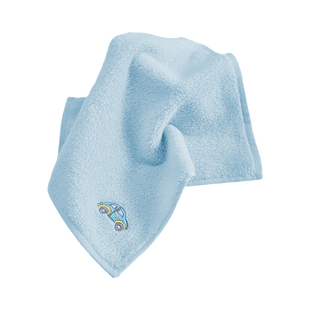 4条 三利儿童小方巾幼儿园专用四方纯棉小毛巾带挂绳小孩洗脸帕子