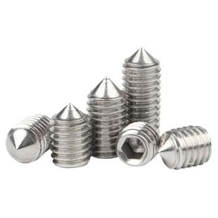 12.9级/304不锈钢内六角紧定螺钉尖端紧定无头机米螺丝顶丝M2-M16