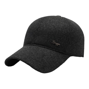 帽子男士冬季2025新款羊毛棒球帽中老年人爸爸爷爷护耳保暖鸭舌帽