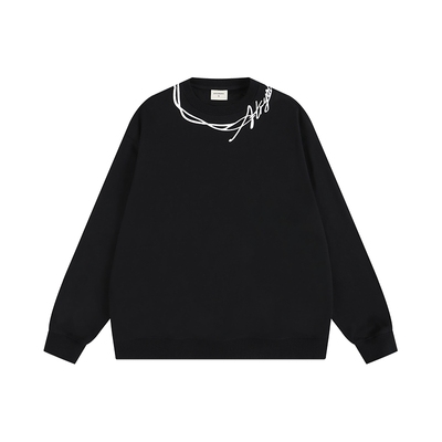 圆领刺绣卫衣潮牌重磅情侣上衣女